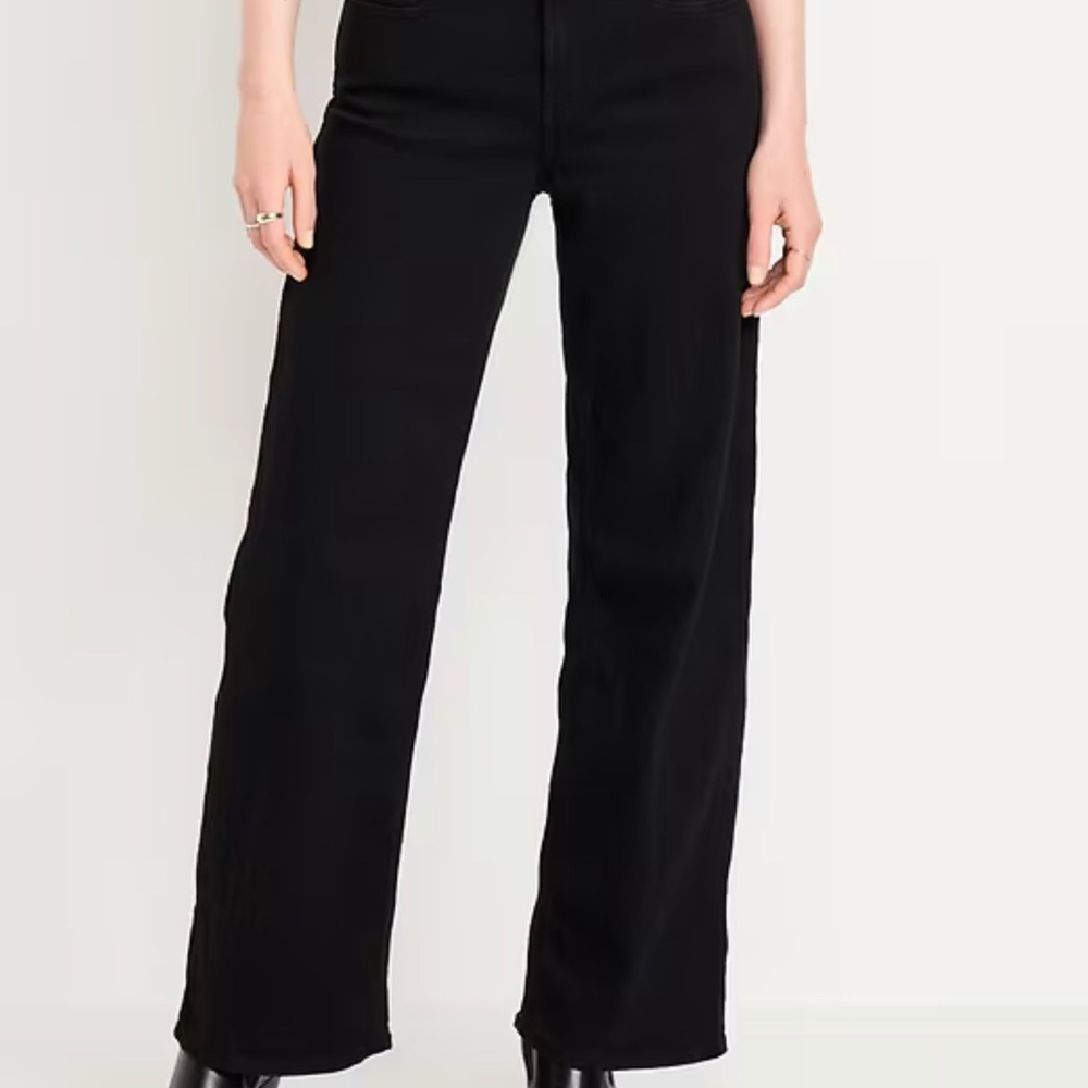 Old Navy Women’s Black High-Waisted Wow Wide-Leg Jeans Size 10 - Picture 9 of 9